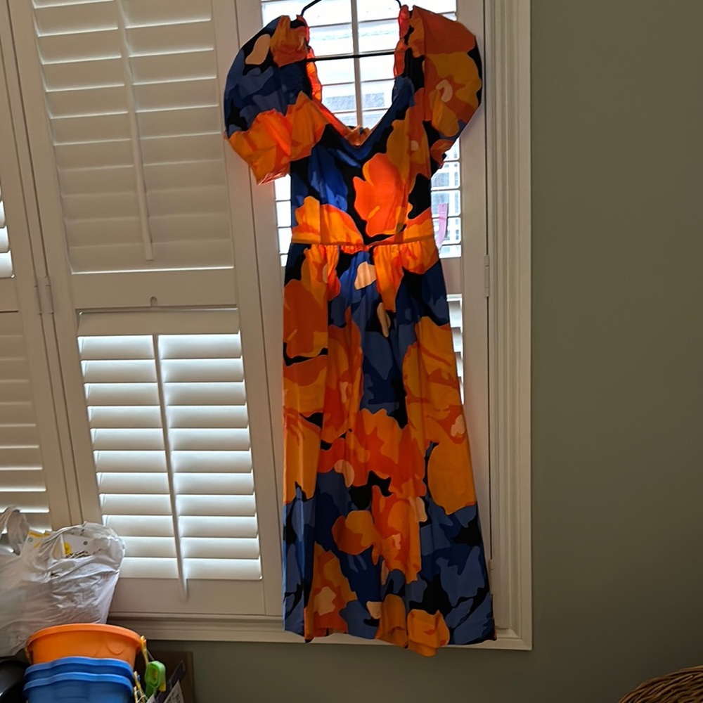 Tabitha Brown (Target) Floral Orange and Blue Dress